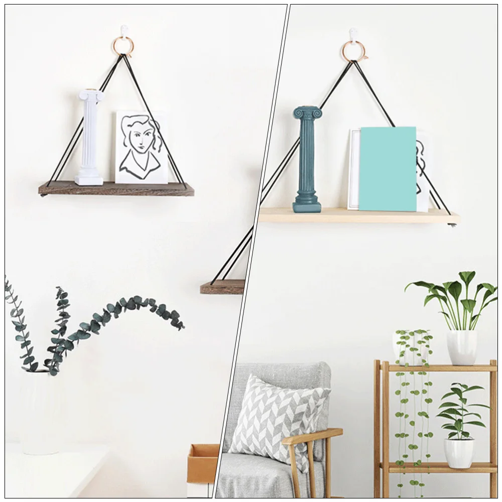 

1 Set Decorative Wall Storage Holder Hanging Rope Shelving Board Storage Pendant