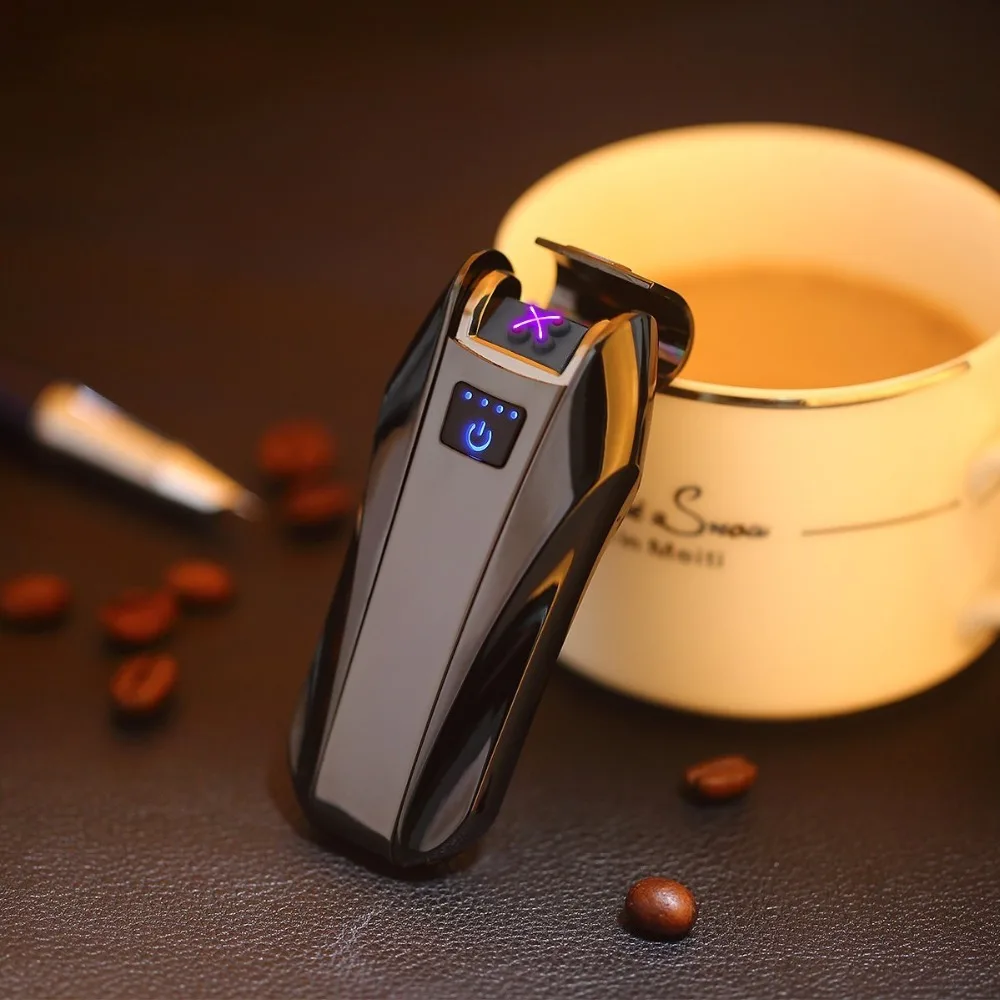 Электронная USB-зажигалка Smart Touch с двойной дугой ветрозащитные USB-зажигалки для