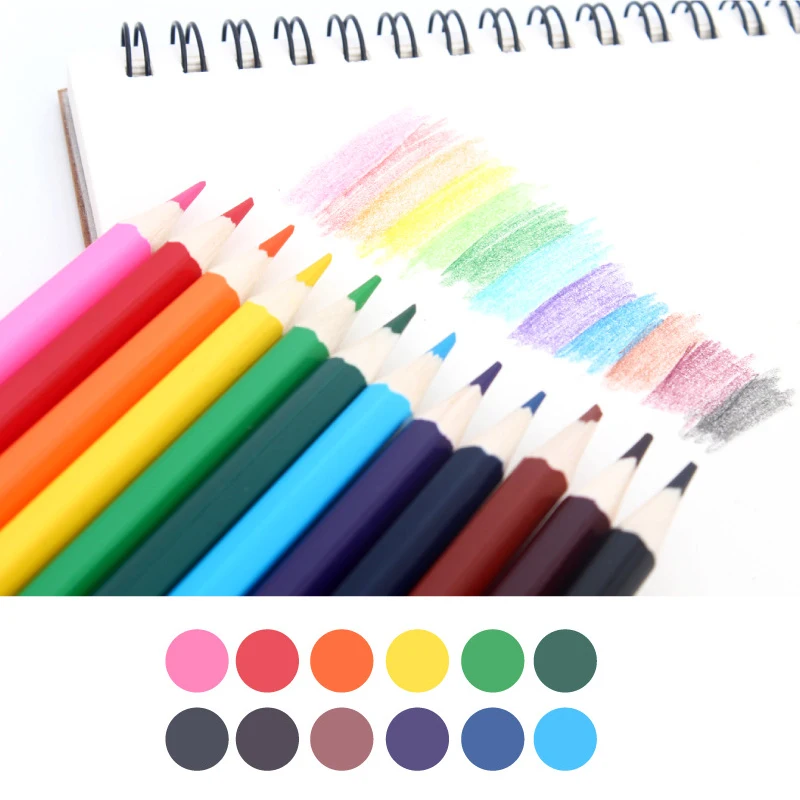 

12 Color Oily Colored Pencils Children's Gifts Student Painting Graffiti Color Pen Baby Brush Art Supplies School Student Comics