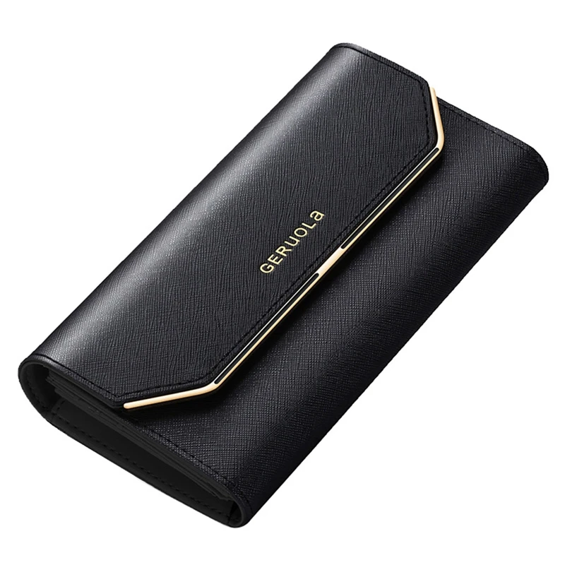 

ASDS-GERUOLA новый кошелек для женщин длинные большой Ёмкость мульти-слот для карты Клатч кожаный бумажник Мобильный телефон сумка черного цвета