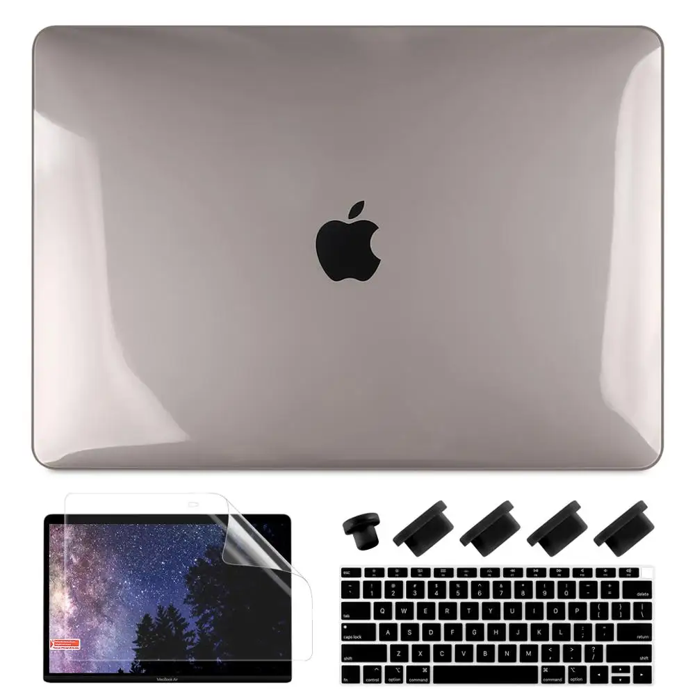 Crystal Grey Матовый Кристальный пластиковый жесткий чехол для MacBook Pro Pro retina 13 15 дюймов A1706/A1707 Touch Bar New Air 13A1932 - Цвет: Crystal Grey