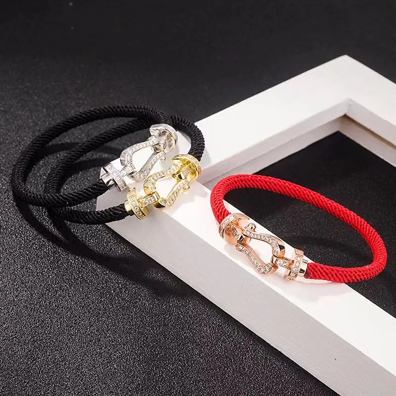 

Classic 1:1 Restored Bracelet Diamond Red Rope Fashion Ladies Jewelry Gift Free Shipping