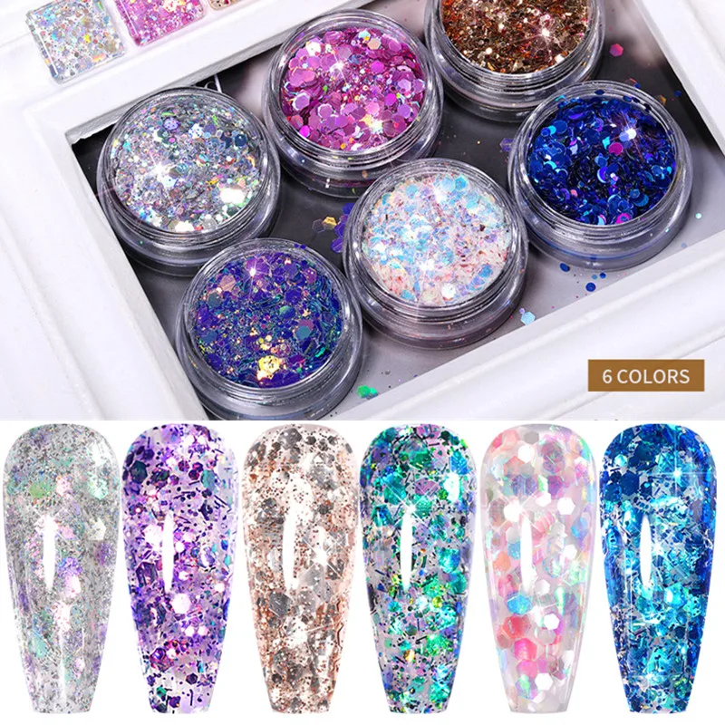 

Блестящие Радужные Блестки для ногтей, блестки для фотографий, Золотая Серебряная палитра, блестки для фотографий «сделай сам»