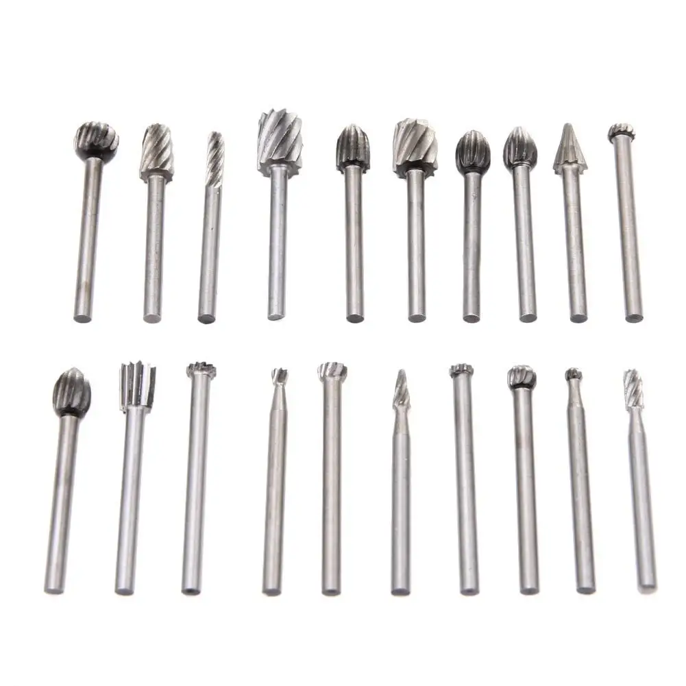 

20pcs Rotary Tools Mini Drill Bit Set Cutting Routing Router Grinding Bits Milling Cutters For Wood Carving Cut Tools