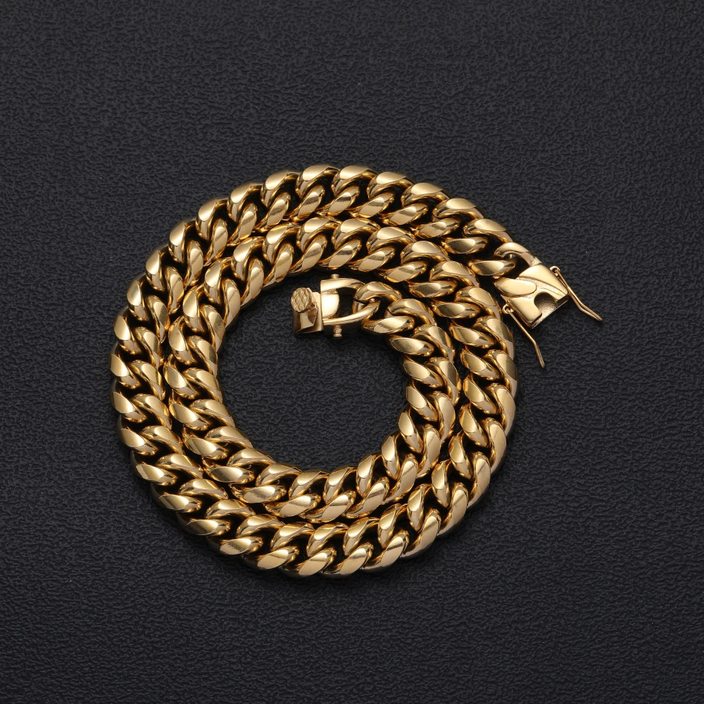 10 мм модная кубинская цепь из нержавеющей стали ожерелье хип-хоп ювелирные