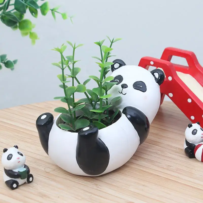 HobbyLane Lovely Panda Shaped Succulent Plants Container Small Natural Cartoon Flowerpot as Ornaments | Дом и сад