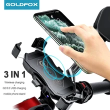 Motorcycle Phone Holder 15W Wireless Charger QC3.0 Fast Charging Phone Stand for iPhone 11 Xiaomi 360 Degree Rotation Bracket