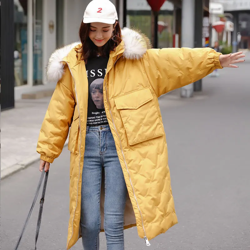 Женский пуховик с капюшоном Корейская куртка-пуховик на утином пуху модель 2020