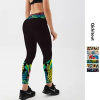 simple side galaxy leopard pattern leggings for fitness high waist gym pants women push up printed workout running leggings