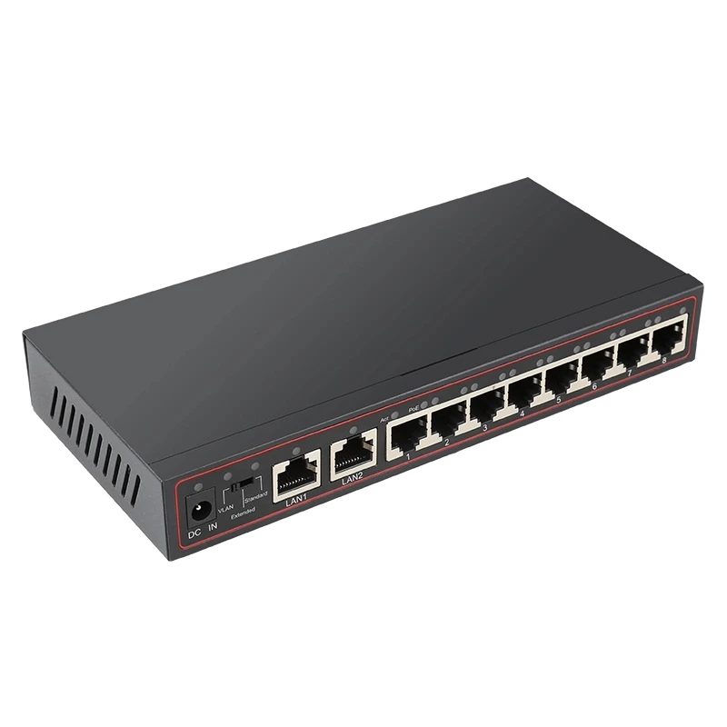 KuWFi 8 портов POE сетевой коммутатор 100 Мбит/с Ethernet RJ45 LAN быстрый настольный