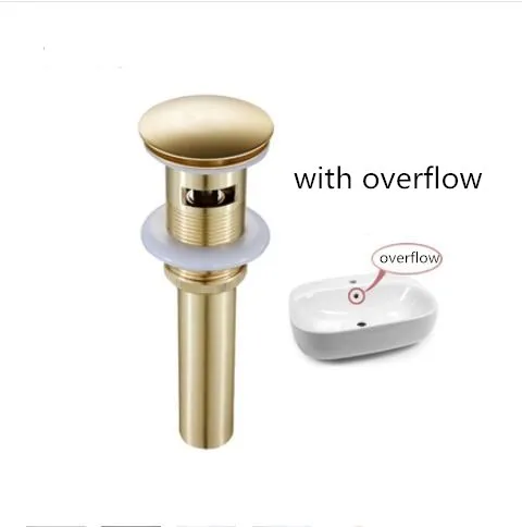 with overflow Кран для раковины, Однорычажный Выдвижной латунный Смеситель для раковины, смеситель для ванной комнаты, смеситель для раковины, Золотая щетка - Цвет: with overflow