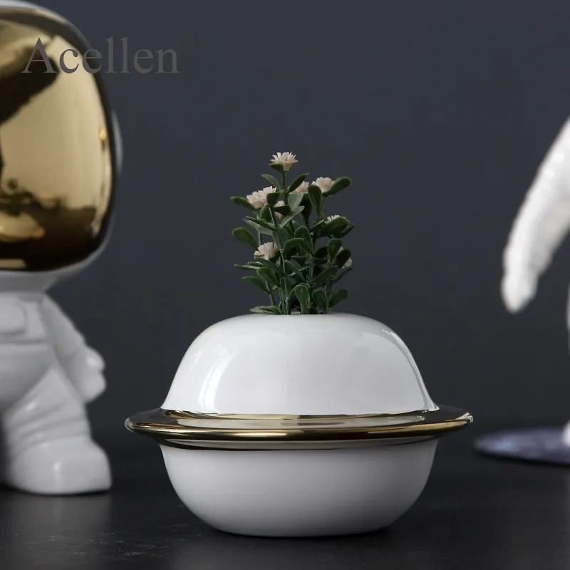 Скандинавские фарфоровые статуэтки астронавта керамическая ваза домашний декор