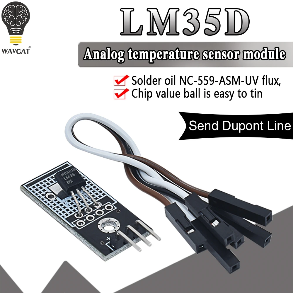 DC 4V 30V LM35D LM35DZ цифровой Температура Сенсор Линейный модуль LM35 умный автомобиль для