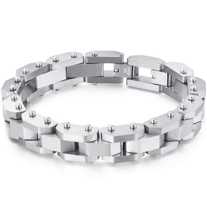 Silver Color Золотой черный мужской браслет из нержавеющей стали лучшие друзья повязки Мужские украшения аксессуары 15 мм Толстые браслеты дружбы на цепочке - Окраска металла: Silver Color