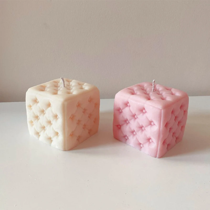 

Ins Square Candle Mold 3D Simulation Leather Sofa Rubik's Cube Aroma Soap Candle Silicone Mold Handmade DIY Baking Tools