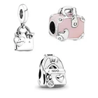 Женское ювелирное изделие из серебра 2021 пробы, подходящее для оригинального браслета Pandora с бусинами, серебряный дизайнерский подвесной Браслет сделай сам для школы, новинка 925