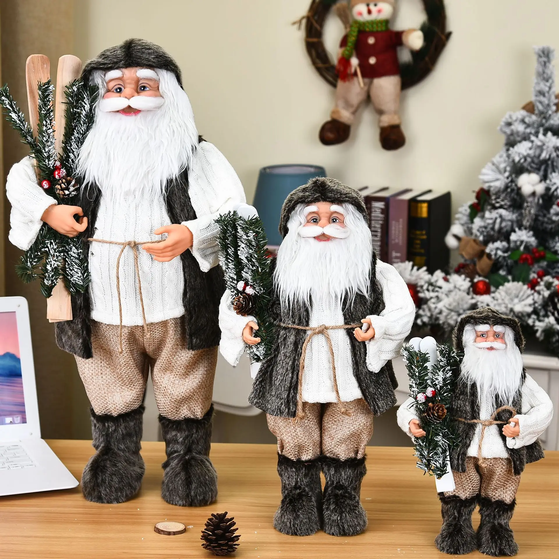 

Big Santa Claus Doll Christmas Decorations Children Xmas Gift Toys 2021 New Year Party Supplies Christmas Tree Ornaments Decor