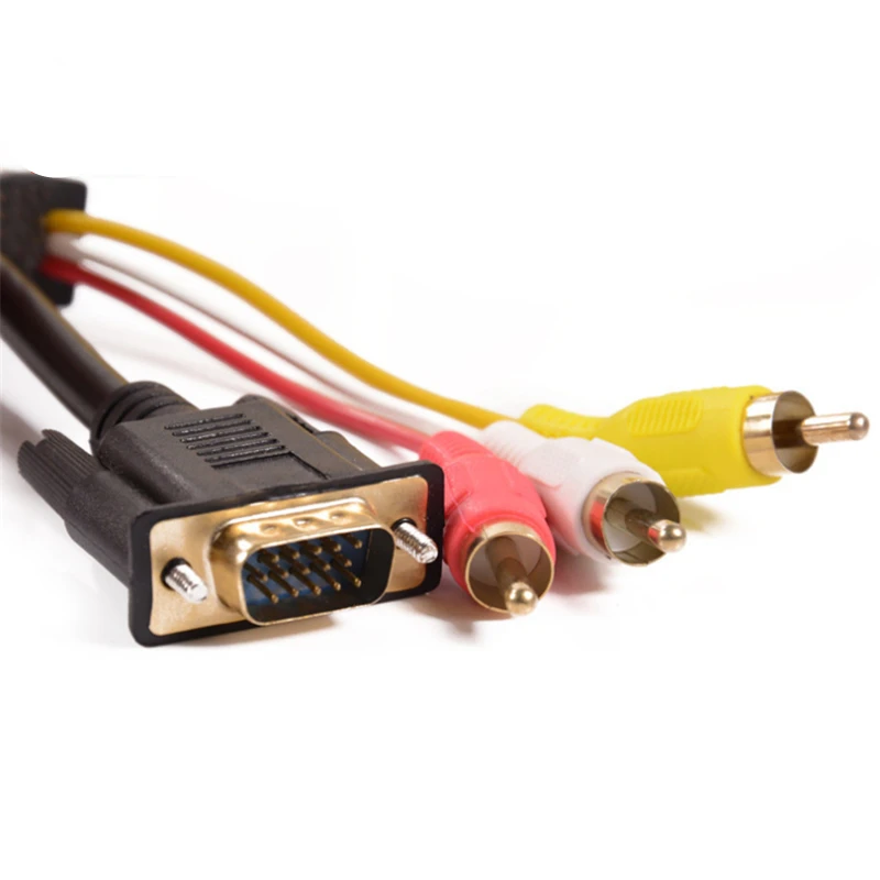 1 5 м футов новейший VGA RCA адаптер 3RCA Видео мама к HD 15-контактный конвертер стиль