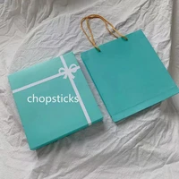 luxury and high end fashion light blue chopsticks set for steak very becauiful as a gift
