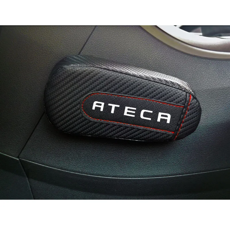 Для сиденья Ateca 1 шт. углеродное волокно кожа авто подушка для ног наколенник