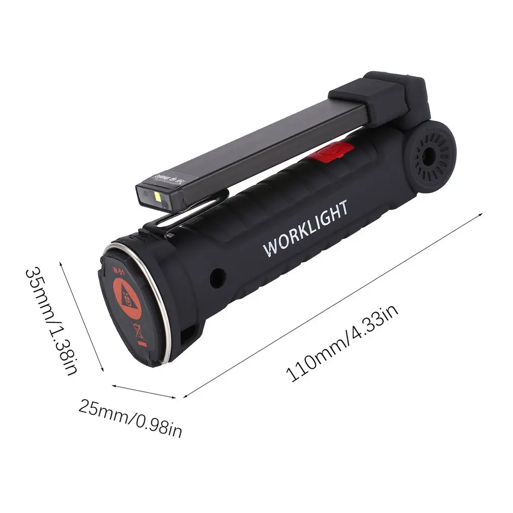 

Mini LED Work Light Portable Spotlight with Magnetic Base Clip USB Charging Repair Torch Movable Work Light Flashlight