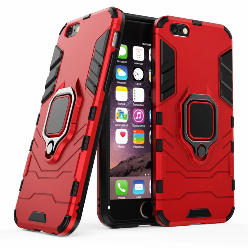 Для iPhone 6s чехол противоударный кольцо подставка бампер силиконовый +