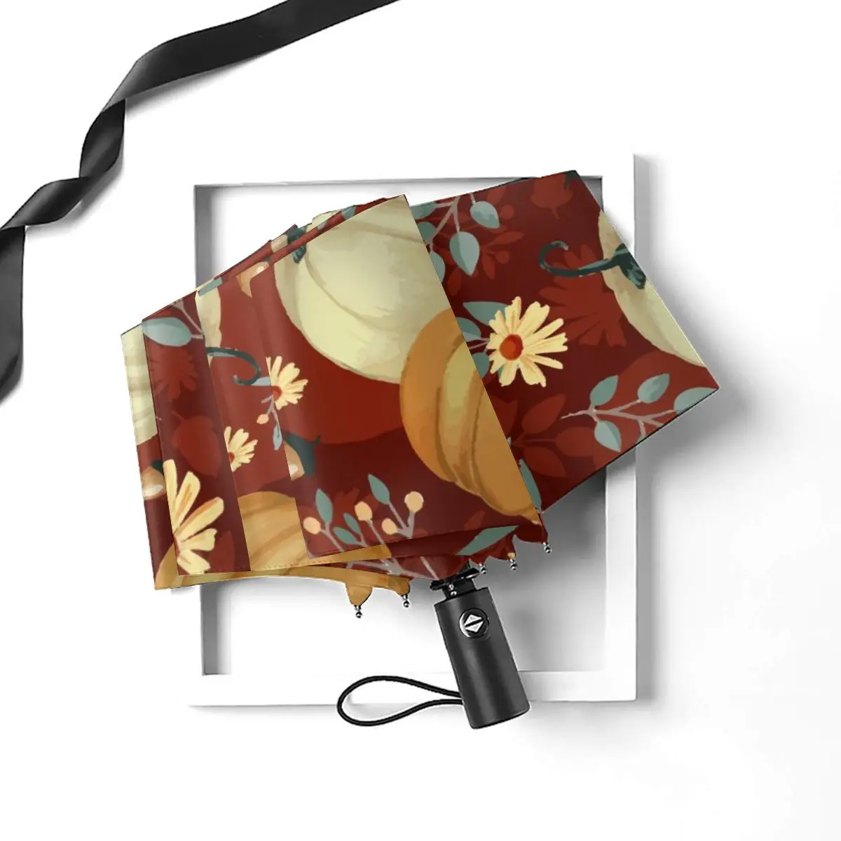 Economici Resistente Al Vento Pieghevoli Donne Ombrello Automatico Auto Autunno Zucche Girasoli Marrone Antivento Ombrelli Da Pioggia Per Gli Uomini Parasole