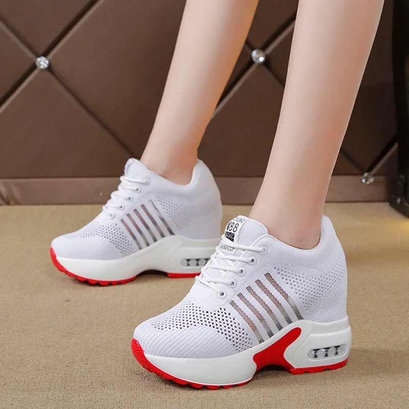 Rimocy/Новинка женские кроссовки на танкетке женская летняя дышащая обувь из