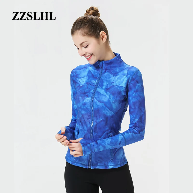 

Женская куртка для бега с длинным рукавом, быстро сохнущая дышащая спортивная куртка для занятий йогой, фитнесом, 2019