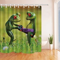 animals decor frogs fall in lover shower curtain waterproof mildew resistant polyester fabric decorations bath curtain