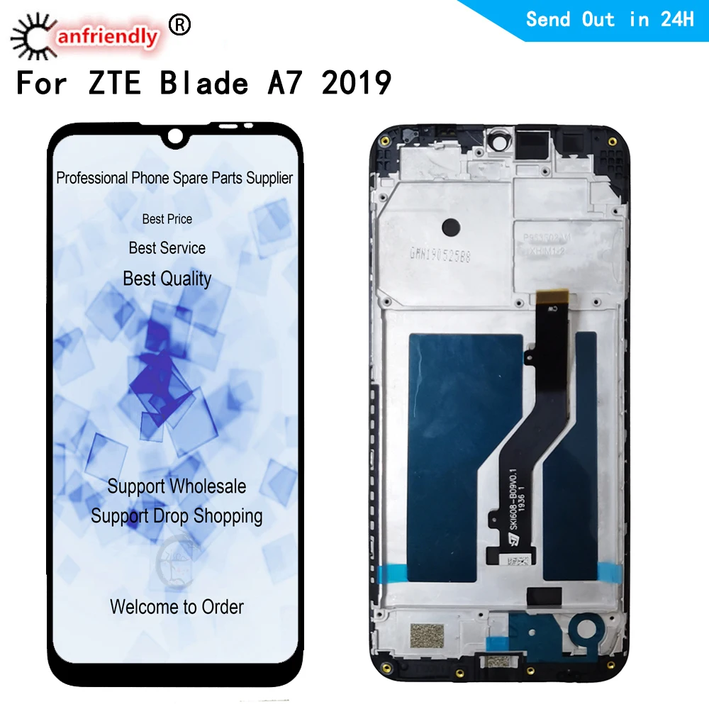 Для ZTE Blade A7 2019 P963F02 ЖК дисплей + сенсорный экран дигитайзер модуль с рамкой сборка