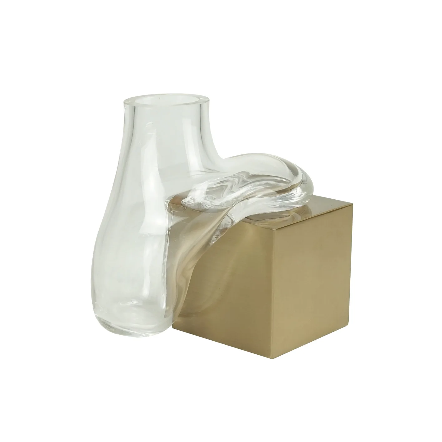 

Simple Modern Glass Vase Metal Abstract Vase Desktop Decoration Ornaments Decorations for Home