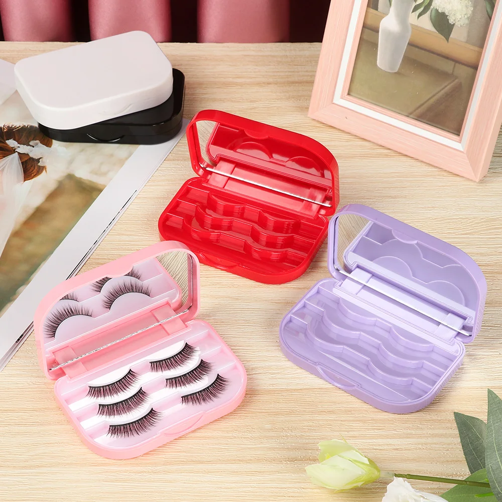 

Storage Case Eyelashes Box Travel Portable Storage Empty 3 Layer False Eyelashes Storage Box