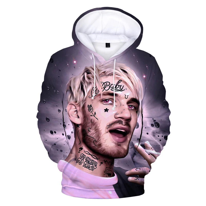 Толстовка Lil Peep Rapper с 3D принтом уличная одежда в стиле хип-хоп Харадзюку свитшот
