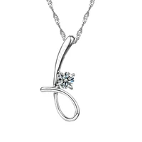 1pcs new arrival lucky number 6 cz pendant necklace 925 sterling silver chain for women wedding party fine jewelry gift