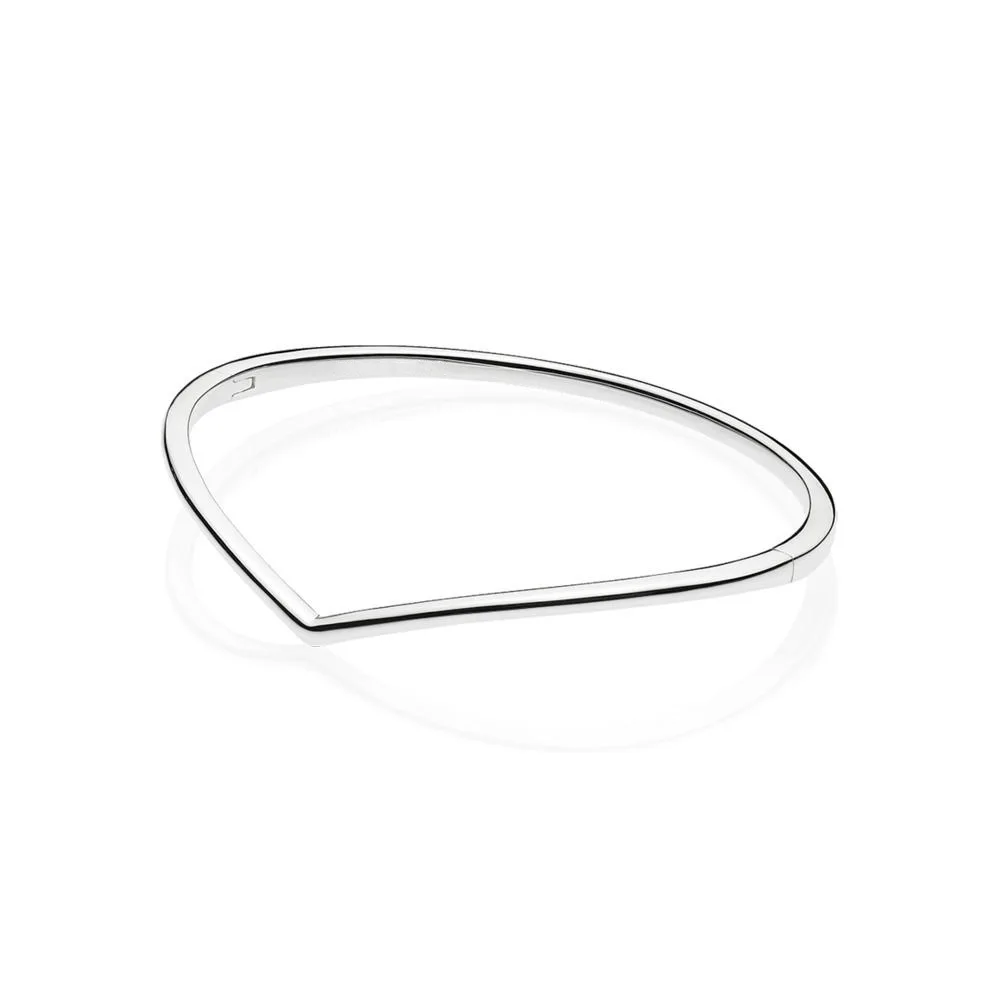 

New Original 925 Sterling Silver Fit Bangle Shimmering Wish With Crystal Bracelet Bangle Fit Bead Charm Fashion Jewelry