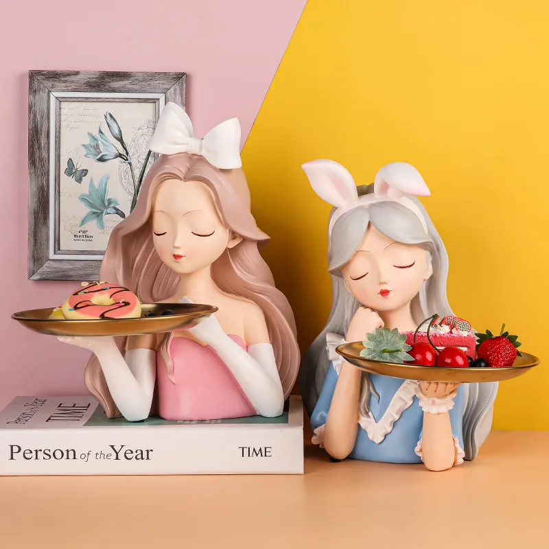 

Cute girl Art cake stand Home party display stand wedding decoration desktop afternoon tea birthday dessert fudge Fruit Plate