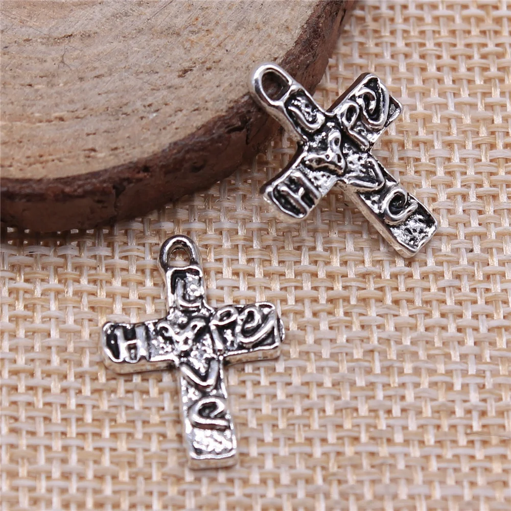 

Бесплатная доставка 54 шт. 15x21 мм античное серебро любовь надпись Крест Подвески Сделай Сам Ретро ювелирные изделия подходят для серьги, брел...