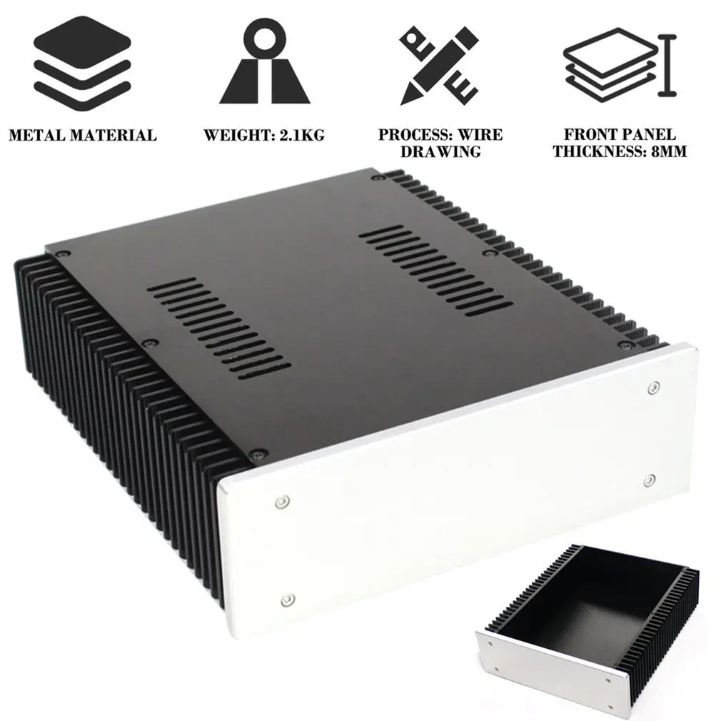 

Tube Power Amplifier Chassis Preamplifier No Hole DIY Class A Decoding DAC Enclosure Home Audio Earphone Box Tin-spraying Alloy
