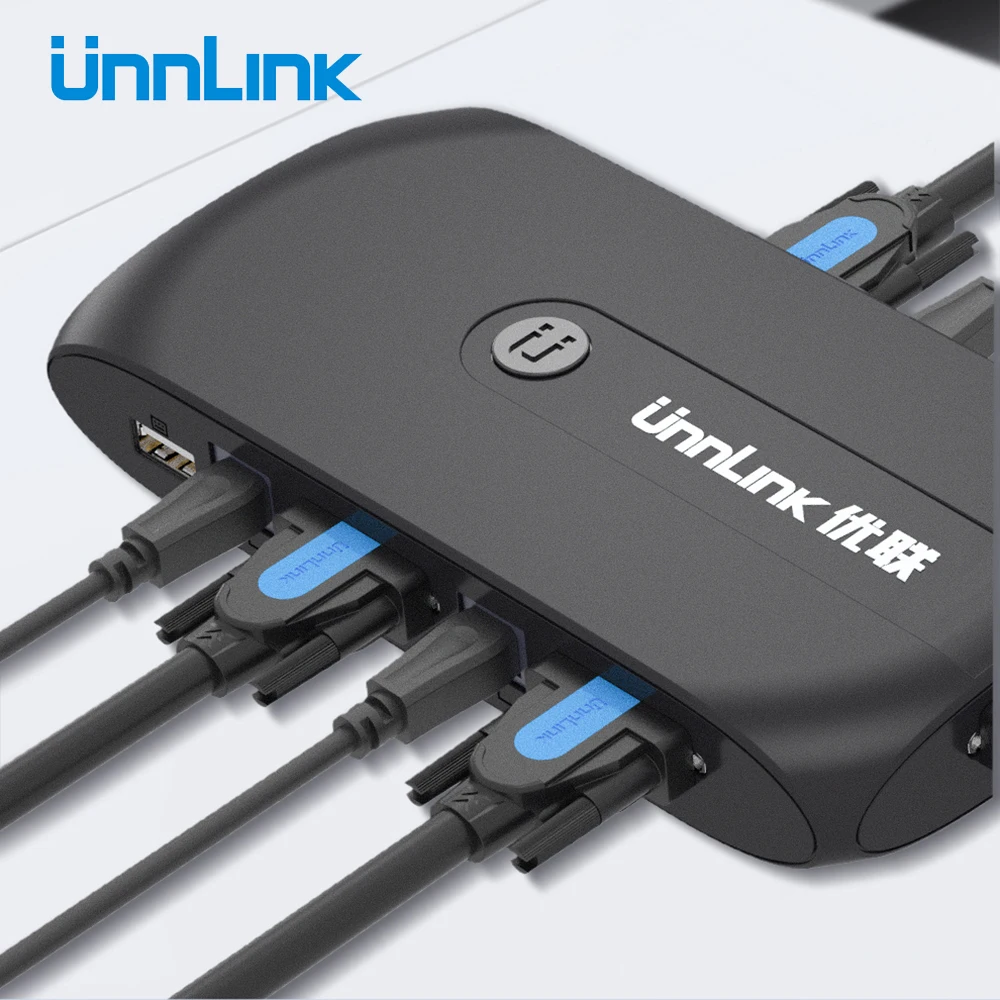 Квм переключатель Unnlink 4X1 VGA 4 порта USB 2 0 шт. компьютерные ноутбуки совместное