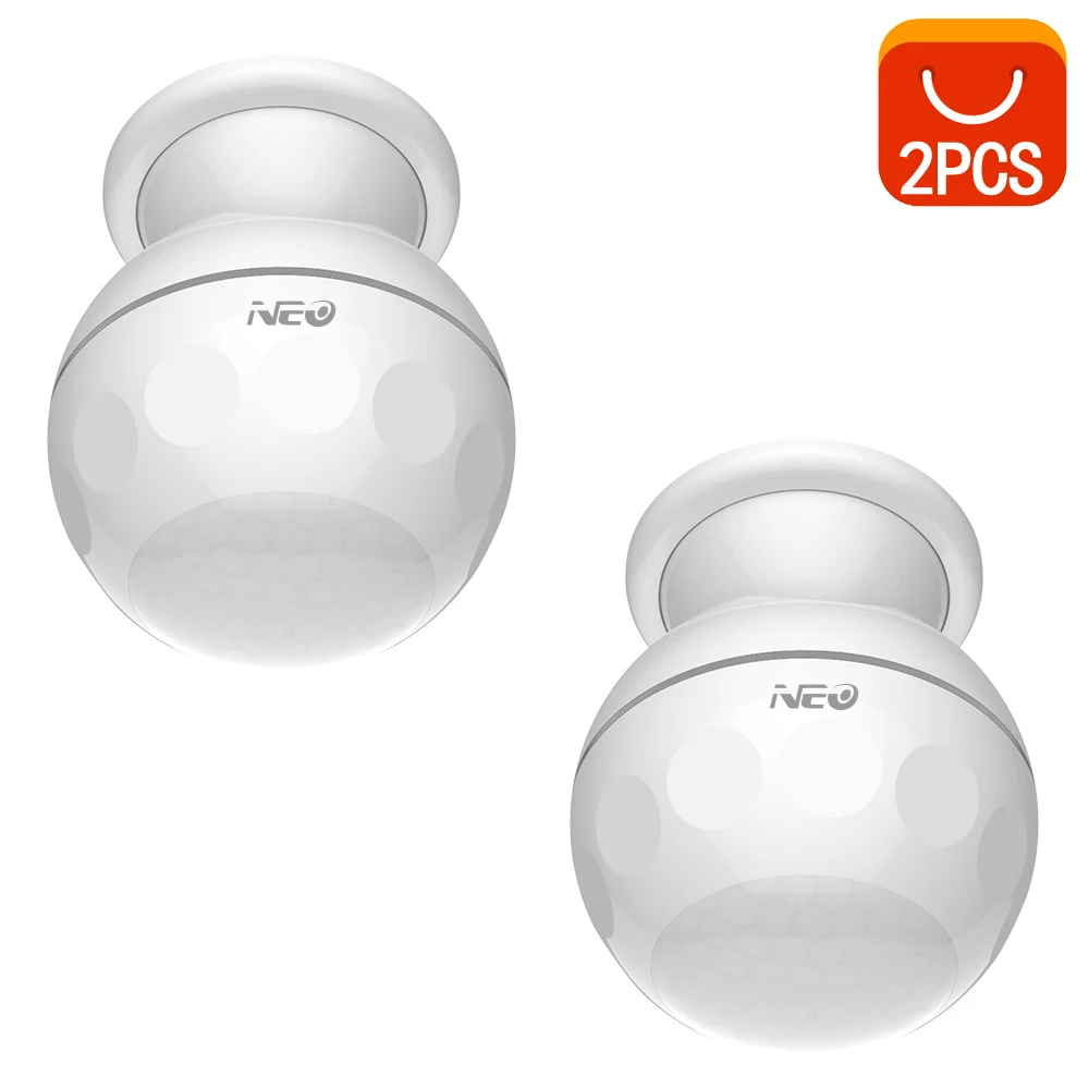 2PCS NEO COOLCAM умный WiFi PIR датчик движения с магнитный держатель домашней сигнализации Система поддержки IFTTT умный дом автоматизация - Цвет: 2PCS