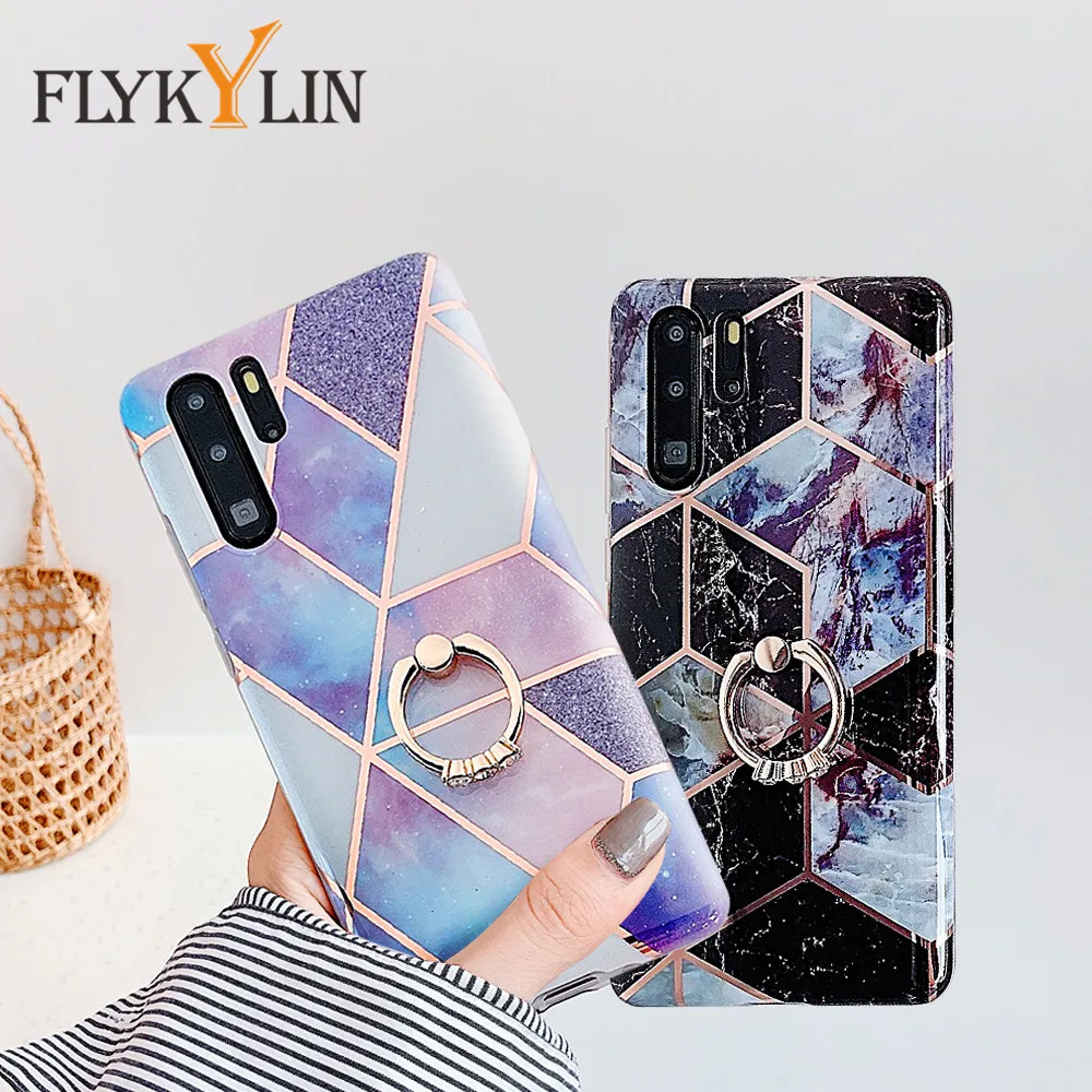 Чехол FLYKYLIN для Huawei P40 Lite геометрический мраморный чехол телефона P20 P30 Pro Mate 20 30