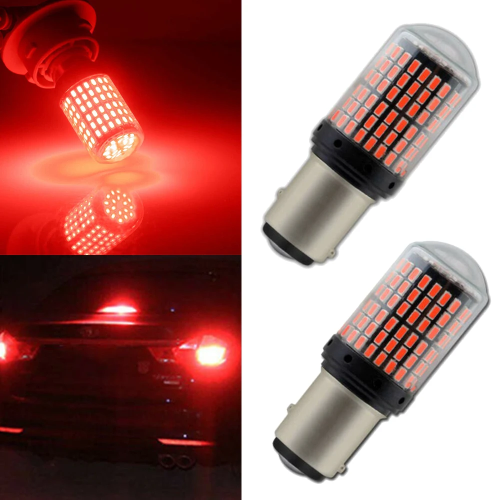 

2/1 шт. 1157 BAY15D 3014 144smd Красный Поворотный Светильник без ошибок 1157-красный свет стоп светильник s Задняя фонарь s