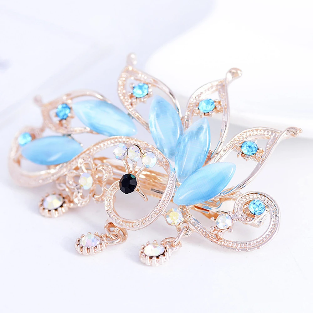 1 шт. корейский заколка в виде бантика Для женщин горный хрусталь Клипсы из сплава