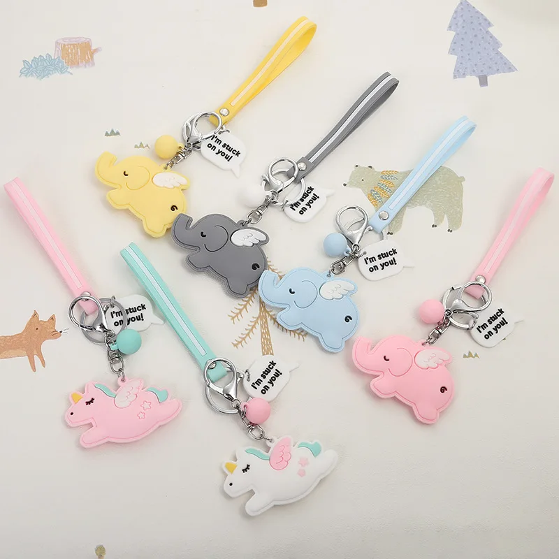 Новый стиль ПВХ мягкий брелок Модный милый слон с подвеской для сумки ключей