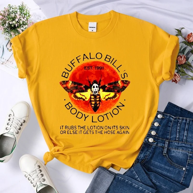 Женская модная хлопковая Футболка с лосьоном для тела в виде буйвола Билла