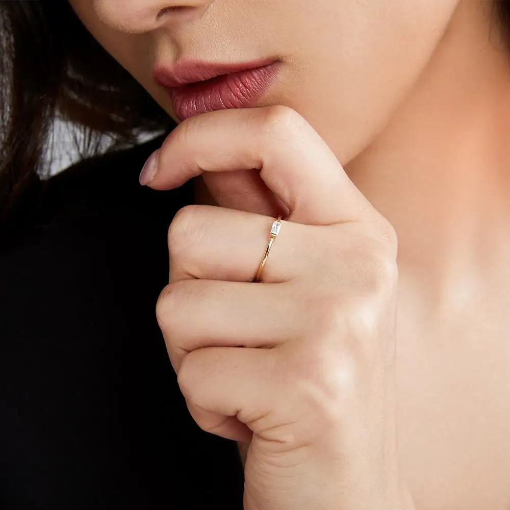 

Luxury Real Gold 585 Jewelry AAA Zircon 14K Yellow Gold Rings for Women Wedding Engagement Fine Jewelry Femme Bague Gifts R14146