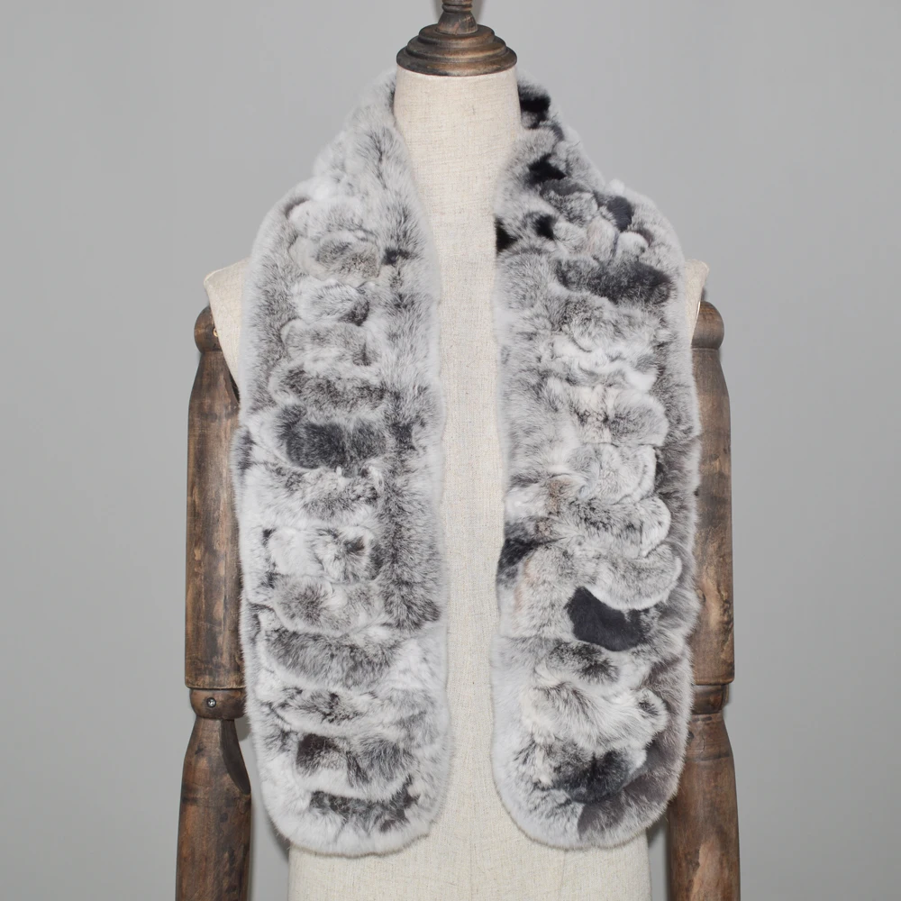 Женский шарф из натурального меха кролика Рекс мягкий 2020 шарфы кроличьего оптом