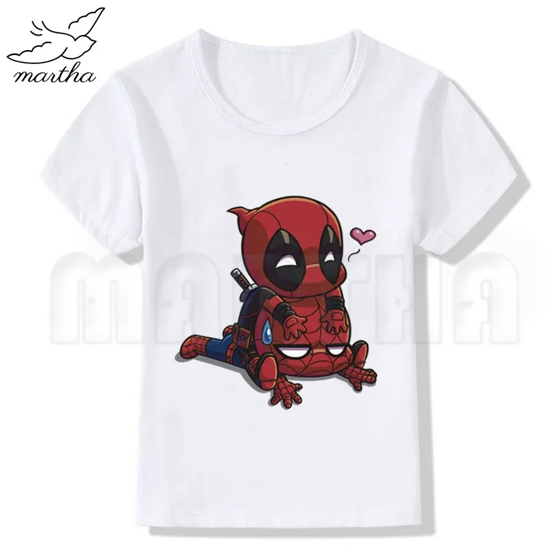 Дэдпул Летний стиль Забавные милые топы для девочек модная уличная одежда Harajuku