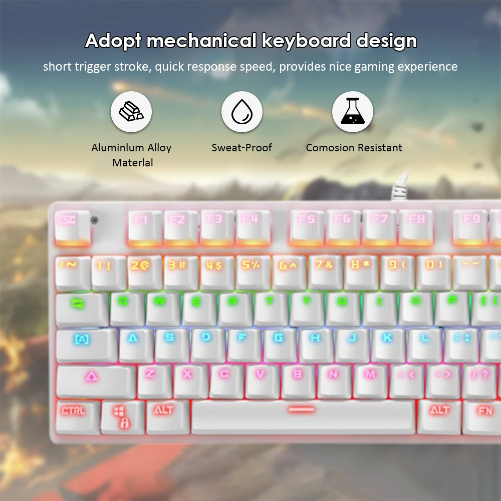 Игровая клавиатура с подсветкой 87 клавиш USB|Клавиатуры| |